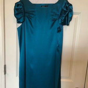 Silk puff sleeve butter soft dress. Gorgeous teal.